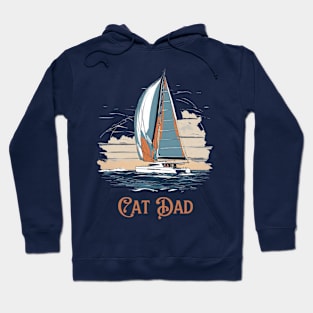 Cat Dad Funny Catamaran Sailing Design Hoodie